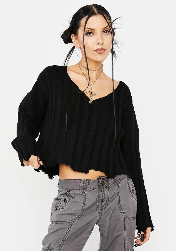 Latest Trends Reminders Distressed Sweater