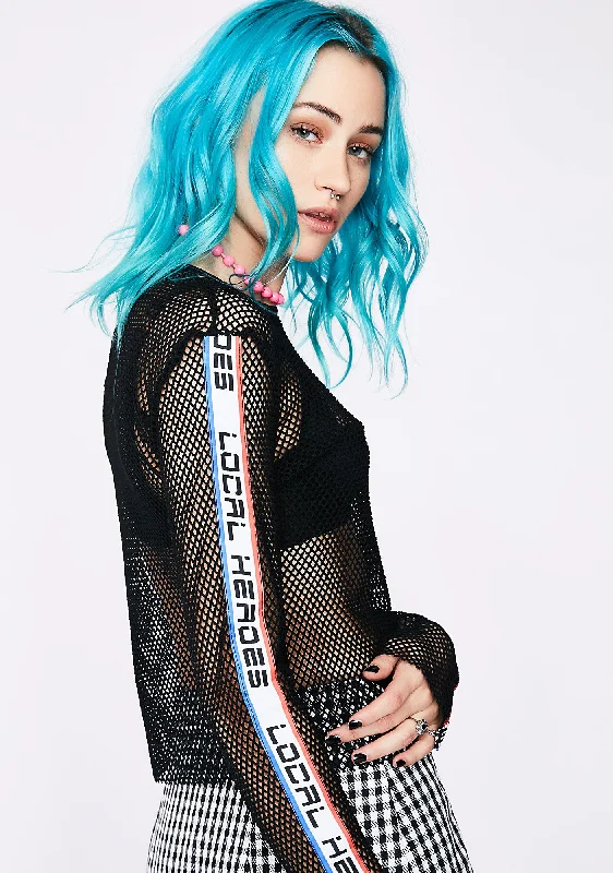 Urban Femme Streetwear Tape Mesh Tee