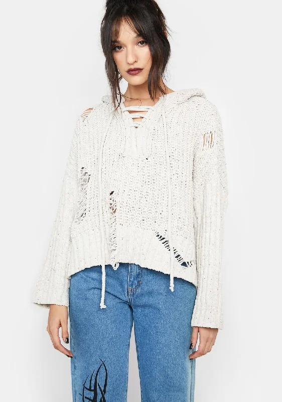 Unleash Your Fashion Keep It Real Distressed Sweater