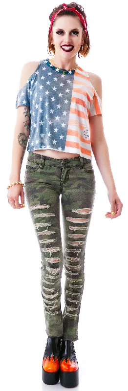 Summer Essentials Americana Off The Shoulder Tee