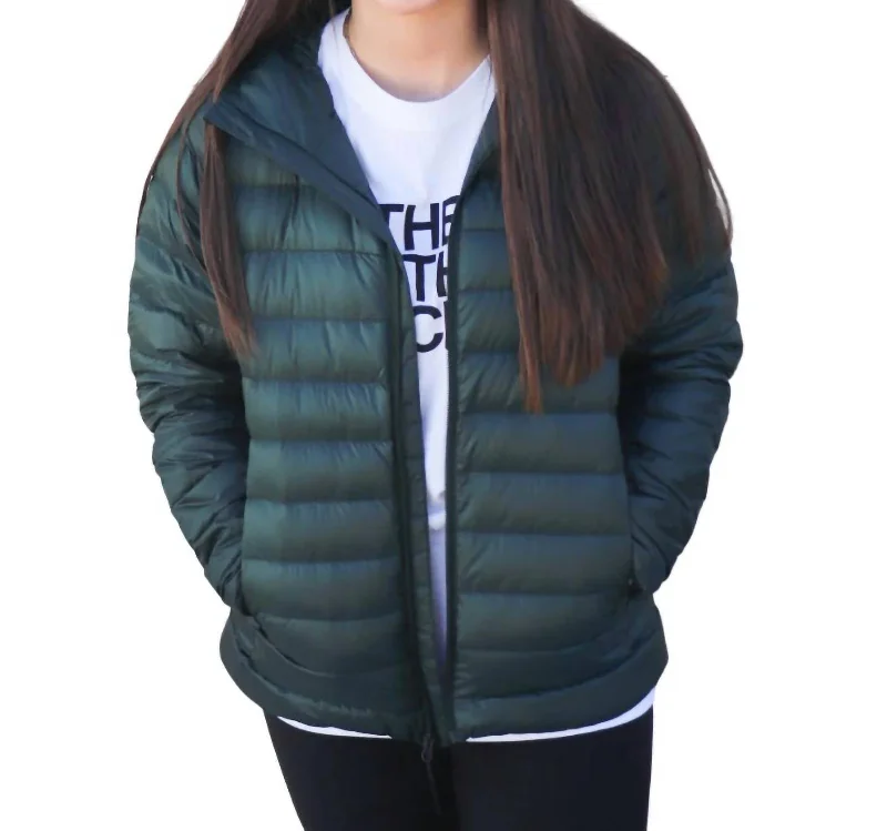 Women's Comfortable Apparel Sierra Peak Hooded Jacket In Dark Sage Green