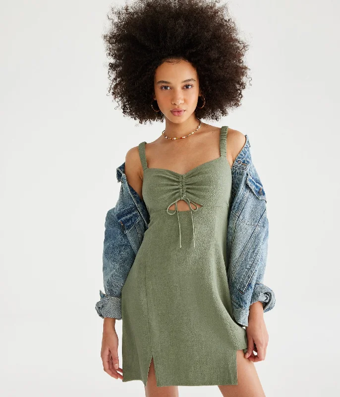 Find Your Unique Flair Aeropostale Solid Sweetheart Cinched Sheath Dress