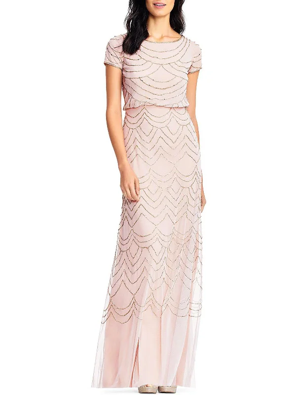 Limited Time Flash Sale Womens Embellished Blouson Evening Dress