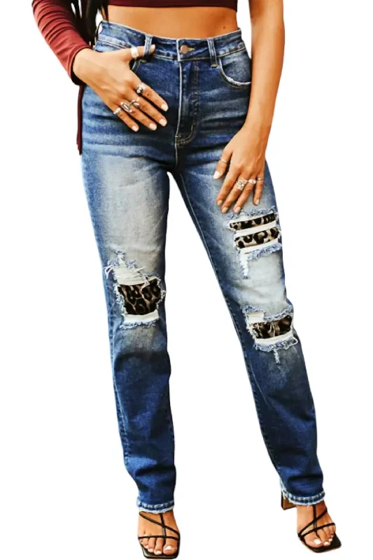 Elegant Details Tummy Control Boyfriend Jeans In Mid Wash